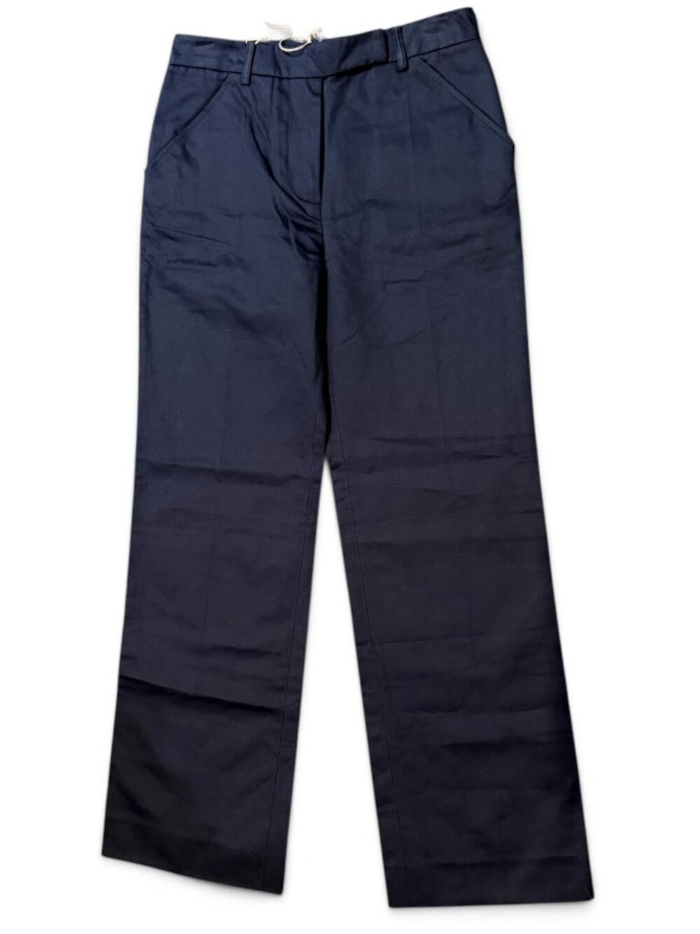 MARNI Women's Blue-Black Cotton Linen Drill Dress Pants - IT 38, NWT